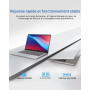 Ordinateur Portable 14 pouces 2 cœurs (jusqu’à 2,6 GHz) PC Portable 6 Go DDR4 128 Go SSD, WiFi 5G, Mini-HDMI, Design Sans Ventil