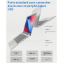 Ordinateur Portable 14 pouces 2 cœurs (jusqu’à 2,6 GHz) PC Portable 6 Go DDR4 128 Go SSD, WiFi 5G, Mini-HDMI, Design Sans Ventil