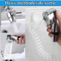 Douchette à Main pour Lavabo, Ensemble Pommeau Douche avec Tuyau Extensible de Support Mural, Rallonge Robinet Salle de Bain, La