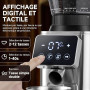 AMZCHEF Moulin à Café Électrique avec 48 Réglages de Mouture, Système Antistatique, Écran Tactile LCD, Réservoir à Grains 300 g,