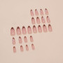 Faux Ongles Court MouyouGlow,Amande Nude Rose Leopard French Fleurs de Cymbidium Fleurs Ressort Automne Press on Nails avec Coll