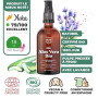BIONOBLE Gel Aloe Vera Pur Bio 97%, Cheveux, Coup de Soleil, Visage - 100ml | Hydrate, Apaise - Avec Huile Essentielle de Lavand