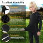 Leeboom sous-vêtements Thermiques pour Enfants Ensemble de sous-Vêtements | Rapide Fonctionnel De sous-vêtement Thermiques pour