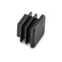 QWORK® 20 PCS 2 x 2 cm Embout de Bouchon en Plastique Noir carré pour Tube de Tuyau, Jambe de Chaise