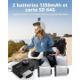 TIMNUT 4K60FPS Caméra Sport- Caméra Étanche avec Carte SD 64G 48MP HD WiFi Camera with EIS, Caméras Embarquées with 2 * 1350 mAh