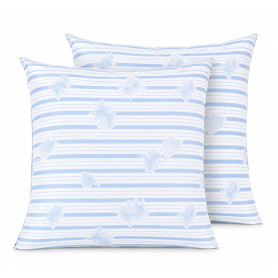 Blanrêve - Lot 2 Oreillers d'antan Plumettes & Percale Moelleux - 60x60 cm | Lot 2 Oreillers percale rayée polycoton - garnissag