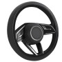 flintronic Couvre Volant de Voiture Universelle, 36–38 cm Housse de Volant en Cuir, Cache Volants de Protection Intégrale, Antid