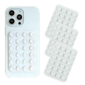DikGifk 3 Pièces Étuis à Ventouses en Silicone Extra Fort Blanc, entouses en Silicone pour Téléphone Portable,Extra Fortes Suppo