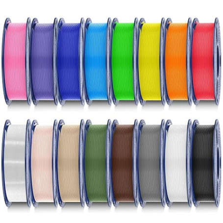 SUNLU 250G Filament PLA Set de 16 Couleurs, PLA Filament Imprimante 3D | Bobinage soigné, Précision dimensionnelle +/- 0.02mm, B