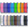 SUNLU 250G Filament PLA Set de 16 Couleurs, PLA Filament Imprimante 3D | Bobinage soigné, Précision dimensionnelle +/- 0.02mm, B