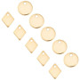 UNICRAFTALE 60 pièces Losange & Breloques Rondes Plates 304 pendentifs en Acier Inoxydable 1.2mm Petit Trou Breloques Doré Pende