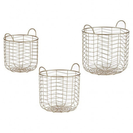 Lot de paniers Rond Doré Métal (3 pcs) 164,99 €