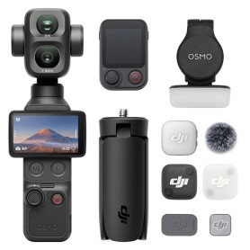 DJI Bundle Vlog Osmo Pocket 4P, caméra vlog à Double Objectif | Zoom optique 3×, 4K/240 ips, plage dynamique de 17 stops, stocka