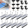 ANFIL® Kit de Montage pour Panneau Solaire - Rails de 12 cm, Support Réglable en Aluminium pour Toit en Métal ou Plat, Noir, pou