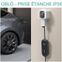 Electraline 300194 Prise étanche Oblò murale extérieure Schuko renforcée pour EV, prise de recharge pour véhicules électriques,