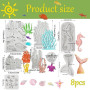 8 Pièces Moule Silicone Coquillage Moule Coquillage Gateau Moule Fondant Marin Animal Moule à Fondant Animaux Marins pour Artisa