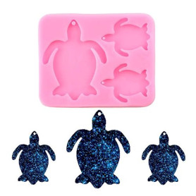 Nifocc Lot de 2 moules en silicone avec trous en forme de tortue de mer - Pour bricolage de bijoux et d'artisanat