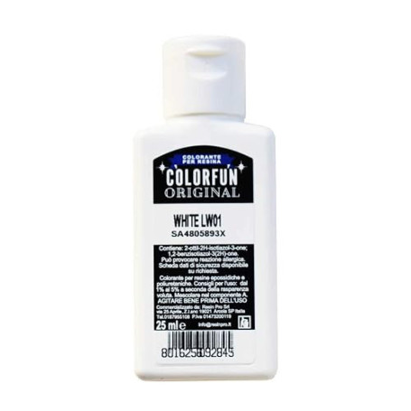 Resin Pro 25 ml Color Fun Colorant Liquide Blanc Brillante, Pigment Liquide Colorant pour résine époxy transparente, idéale pour