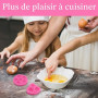 Lot de 8 moules à fleurs en silicone 3D avec 1 goutte à goutte rose pour gelée, fondant, chocolat, crème glacée, bougies, colle