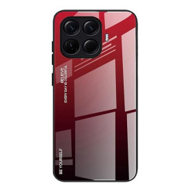 Dedux Coque pour Xiaomi 15T Pro 5G, Etui Dégradé de Couleur Verre Trempé Back Coque + Souple Silicone TPU Case Cover Protection