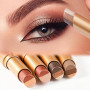 3 Couleurs Gradient Eyeshadow Stick,Pailletées Fard a Paupiere Stick,Ombre à Paupières Crème Mate et Irisée,Three Tone Résistant