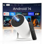 Vidéoprojecteur Compatible 4K Android 14 Mini Video Projecteur Contrôle App | Smart Rétroprojecteur avec Wi-FI 6 & Bluetooth 5.4