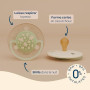 BIOLANE - Tétines Rondes de Nuit 0-6 Mois - Sucettes Beige & Marron | Phosphorescentes, Téterelle extra-fines en caoutchouc natu