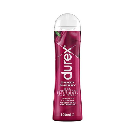 Durex Gel Lubrifiant Crazy Cherry - Goût Cerise - Lubrifiant à Base d'Eau - 100 ml, Transparent, 100 ml