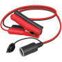 Prise allume-cigare 12V 24V à clip de batterie crocodile Type de batterie directe Longueur 50cm Câble adaptateur 14AWG 20A