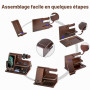 Cadeau Original homme Support Bois Téléphone Bureau et Montre Organisateur de Table pour Fête des Pères