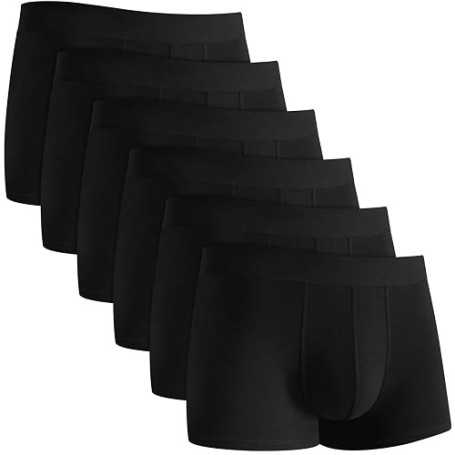 QINCAO Boxers Homme Lot de 6, Coton sans Logo, Confort Bien ajusté | Confortable en Coton de Haute Qualité, Épouse les Formes, S
