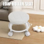 Tabouret Roulant Rond, Tabouret Roulant Bas en Cuir PU, Petit Tabouret Bas Pivotant à 360 ° avec roulettes, Chaise Basse à Siège