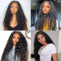 Poutpoutm Deep Wave Bundles Human Hair Tissage Cheveux Extensions De Cheveux Humains Tressés Naturels Extensions 3 Bundles 50g/p