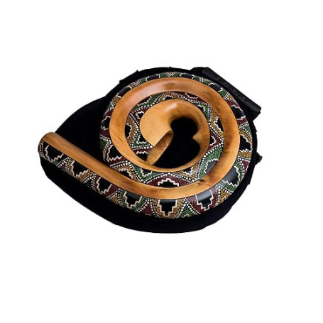mienloco Didgeridoo Instrument rond Forme matériaux naturels Sac de voyage spirale Australie D4