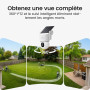 aosu D1 Max 4K 8MP Camera Extérieure sans Fil Solaire, 360° PTZ, AI + PIR | Sans Abonnement Requis, Kit 6 Caméras + aosuBase 32
