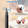 Flintronic® Outil D'ébavurage Manuel, 1 Manche en Métal + 11 Lames BS1010 HSS Lames D'ébavurage Rotatives en Métal à 360° pour T