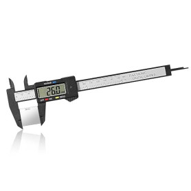 Vinabo Pied à Coulisse Numérique 150 mm, Écran LCD, Fibre de Carbone | 4 Modes de Mesure, Conversion mm/pouce et Remise à Zéro,