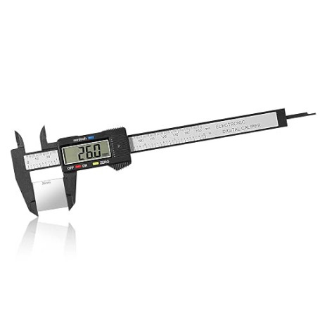 Vinabo Pied à Coulisse Numérique 150 mm, Écran LCD, Fibre de Carbone | 4 Modes de Mesure, Conversion mm/pouce et Remise à Zéro,