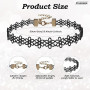 PYSEOSISE Collier Ras-du-Cou Noir, 15 Pièces Colliers Choker Femme, Chokers en Velours Noir Réglables Collier Gothique Tour de C