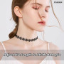 PYSEOSISE Collier Ras-du-Cou Noir, 15 Pièces Colliers Choker Femme, Chokers en Velours Noir Réglables Collier Gothique Tour de C