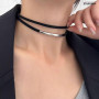 PYSEOSISE Collier Ras-du-Cou Noir, 15 Pièces Colliers Choker Femme, Chokers en Velours Noir Réglables Collier Gothique Tour de C