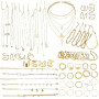UJBVCX 73PCS Parure Bijoux Femme, Bracelet Femme, Bagues, Collier Femme Or, Ear Cuff, Boucles d'Oreilles Créoles, Lot de Fantais