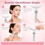 Appareil Anti Rides Visage Massage: 4-en-1 Appareil Massage Visage EMS avec 4 Têtes de Massage, 3 Modes LED, Fonction Chaleur 45