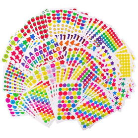 6000+ Gommettes Enfants Autocollants Joilis Stickers Colorés pour Cadeau Anniversaire Scrapbooking DIY