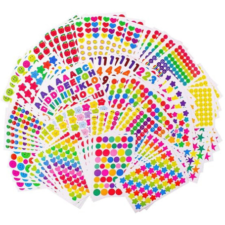 6000+ Gommettes Enfants Autocollants Joilis Stickers Colorés pour Cadeau Anniversaire Scrapbooking DIY