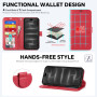 TUCCH Étui pour iPhone 18 Pro Max/17 Pro Max 6,9" 5G, Rouge | Blocage RFID, Coque Amovible 2 en 1, Chargement sans Fil, Portefeu