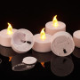 Bougies chauffe-plat LED sans flamme, lot de 24, piles CR2032 incluses, effet de flamme réaliste, autonomie 200+ heures, jaune c
