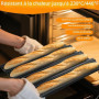 Baguette mold 4 empreintes, acier carbone antiadhésif pour four | Moule à baguette 38x32,5 cm pour préparer 4 baguettes maison,