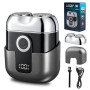 Mini Rasoir Électrique Homme - Rasoir de Voyage Étanche IPX6 avec Écran LED, USB-C Rapide, Double Tête, Silencieux & Portable -
