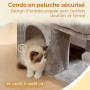 Heybly Arbre à Chat, Tour de 35 cm avec Grande Plateforme de Repos et Cabane pour Chats Adultes d'Intérieur, Poteaux à Griffes e